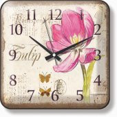 Lale Resimli Ev İşyeri Mutfak Okul Duvar Saati - 1