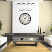 46 cm Siyah Çerçeve Romen Rakamlı Okul İşyeri Ofis Duvar Saati - 2