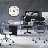 Ters 46 cm Ters Rakamlı Çalışan Aynadan Okunan Berber Duvar Saati - 2