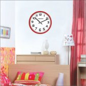 Kırmızı Çerçeve Okunaklı Ev Okul İşyeri Ofis Duvar Saati - 2