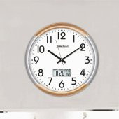 Toplantı Odası Termometreli Tarih Gün Ay Yıl Gösteren Duvar Saati - 3