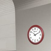 Bordo Ahşap Görünümlü Okunaklı Ev Ofis İşyeri Derslik Duvar Saati - 3