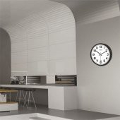 Ön Camlı Sessiz Çalışan 22cm Okunaklı Siyah Çerçeve Ev Okul İşyeri Duvar Saati - 3
