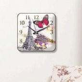 Paris Ve Lavanta Buketi Ofis İşyeri Okul Mutfak Ev Duvar Saati - 3