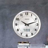 Satine Alüminyum Gümüş Zemin Ev Ofis İşyeri Sınıf Duvar Saati thumbnail 1