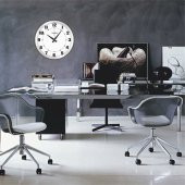 Satine Alüminyum Kalın Rakkam Ev Ofis Resepsiyon İçin Duvar Saati - 1