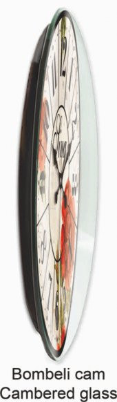 Saksıda Çiçekler Retro Ev Ofis Salon Bombe Camlı Duvar Saati thumbnail 4