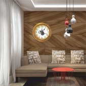 Eskitme Çerçeveli Tuğralı Ofis İşyeri Okul Ev Duvar Saati - 2