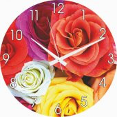 Renkli Güller Ev Ofis İşyeri Mutfak Okul Duvar Saati - 2