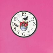 Vazoda Çiçekler ve Kelebek Mutfak Ofis İşyeri Duvar Saati - 1