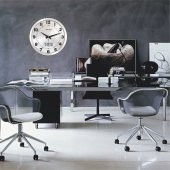 Satine Alüminyum Gümüş Zemin Ev Ofis İşyeri Sınıf Duvar Saati thumbnail 3