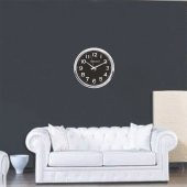 Kromaj Metalik Görünümlü Ofis İşyeri Otel Duvar Saati thumbnail 2