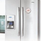 Bombe Camlı Buzdolabı Mıknatıslı ve Duvara Asılabilen Saat thumbnail 2