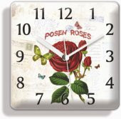 Gonca Gül Mutfak Buzdolabı Mıknatıslı ve duvara asılabilen Saat - 1