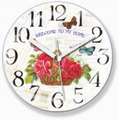 Çiçekli Bombe Camlı Mıknatıslı Buzdolabı Saati thumbnail 1