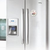 Bombe Camlı Buzdolabı Mıknatıslı ve Duvara Asılabilen Saat thumbnail 2