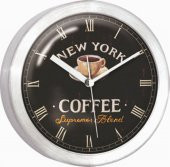 Coffee New York 10cm Çapında Mıknatıslı Buzdolabı ve Duvar Saati - 1