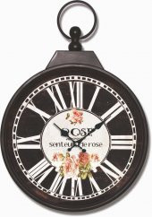 Metal Siyah Flowers Köstek Karşılama Otel Odası Duvar Saati thumbnail 1
