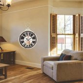 Metal Beyaz Flower Köstek Pansiyon Otesl Odası Okul Duvar Saati - 2