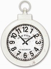 Dev Açık Renk Tasarım Beyaz Metal Köstekli Duvar Saati 61x81cm - 1