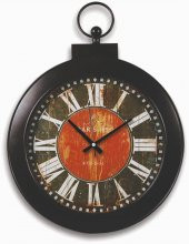 Dev Metal Köstekli Koyu Renk Tasarım Duvar Saati 61cmx81cm thumbnail 1