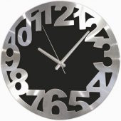 Siyah Alüminyum Kalın Kadran Okunaklı Büyük Ofis Duvar Saati thumbnail 2
