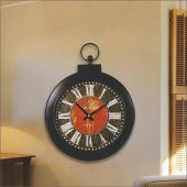 Dev Metal Köstekli Koyu Renk Tasarım Duvar Saati 61cmx81cm thumbnail 2