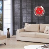 Kırmızı Alüminyum Kalın Kadran Time Duvar Saati thumbnail 2