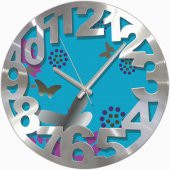 Kelebek Desenli Alüminyum Kalın Kadran Duvar Saati thumbnail 1