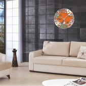 Kelebek Desenli Alüminyum Kalın Kadran Duvar Saati - 2