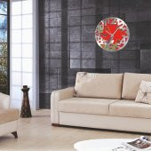 Kelebek Desenli Alüminyum Kalın Kadran Duvar Saati - 2