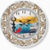 Manzaralı İşlemeli Çerçeve Okul Ofis İşyeri Duvar Saati - 1