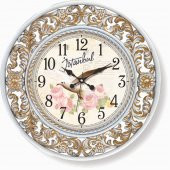 İstanbul Silüetli Ofis İşyeri Okul İşlemeli Çerçeve Duvar Saati - 1