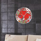 Kelebek Desenli Alüminyum Kalın Kadran Duvar Saati - 3