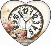 Retro Oturma Odası Salon Mutfak Okul İşyeri Kalp Duvar Saati - 1