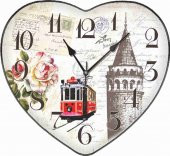 Galata Kulesi Desenli Hediyelik Kalp Duvar Saati thumbnail 1