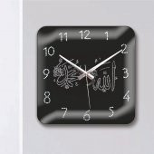 Bombe Camlı Taş İşlemeli Allah Muhammed Lafslı Hediyelik Saat thumbnail 3