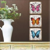 Mdf Renkli Kelebekler Tablo Duvar Saati thumbnail 2