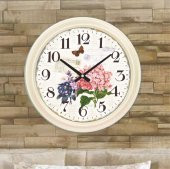 60cm Ortanca Desenli Büyük Okunaklı Rakam Huzur evi Hastane Saati thumbnail 1