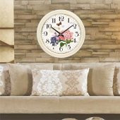 60cm Ortanca Desenli Büyük Okunaklı Rakam Huzur evi Hastane Saati thumbnail 2