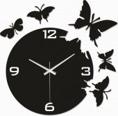 Siyah Kelebekler Duvar Saati thumbnail 1