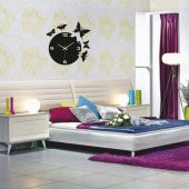 Siyah Kelebekler Duvar Saati thumbnail 2