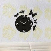 Siyah Kelebekler Duvar Saati thumbnail 3