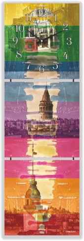 Mdf Renkli İstanbul Tablo Duvar Saati - 1