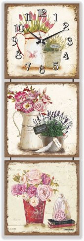 Mdf Vazoda Çiçekler Tablo Duvar Saati thumbnail 1