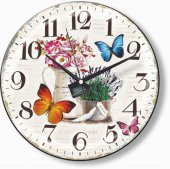 Çiçek ve Kelebekler Duvar Saati thumbnail 1
