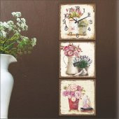 Mdf Vazoda Çiçekler Tablo Duvar Saati thumbnail 3