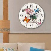 Çiçek ve Kelebekler Duvar Saati thumbnail 3