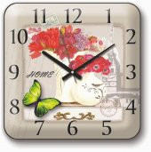 Kız Kulesi Silüetinde Çiçekler Duvar Saati thumbnail 1