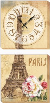 Paris Eyfel Kanvas Tablo Duvar Saati thumbnail 1